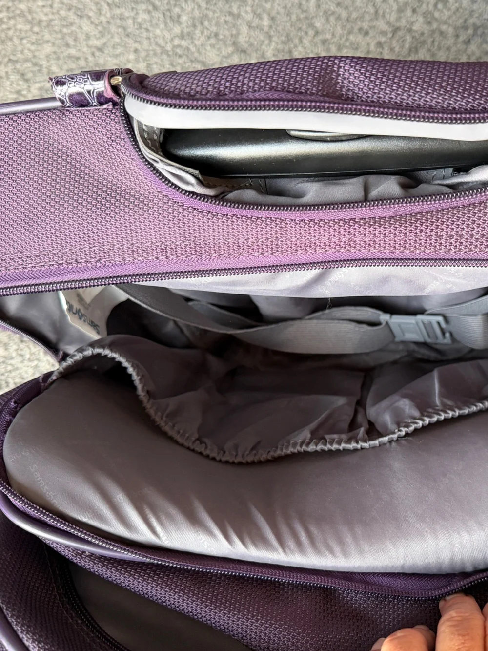 Samsonite Purple Laptop Bag/ Wheeled Carry On luggage